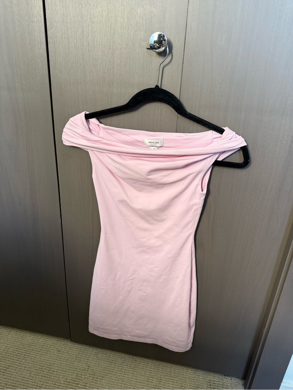 Aritzia Light Pink One-Shoulder Bodycon Dress contour ravish